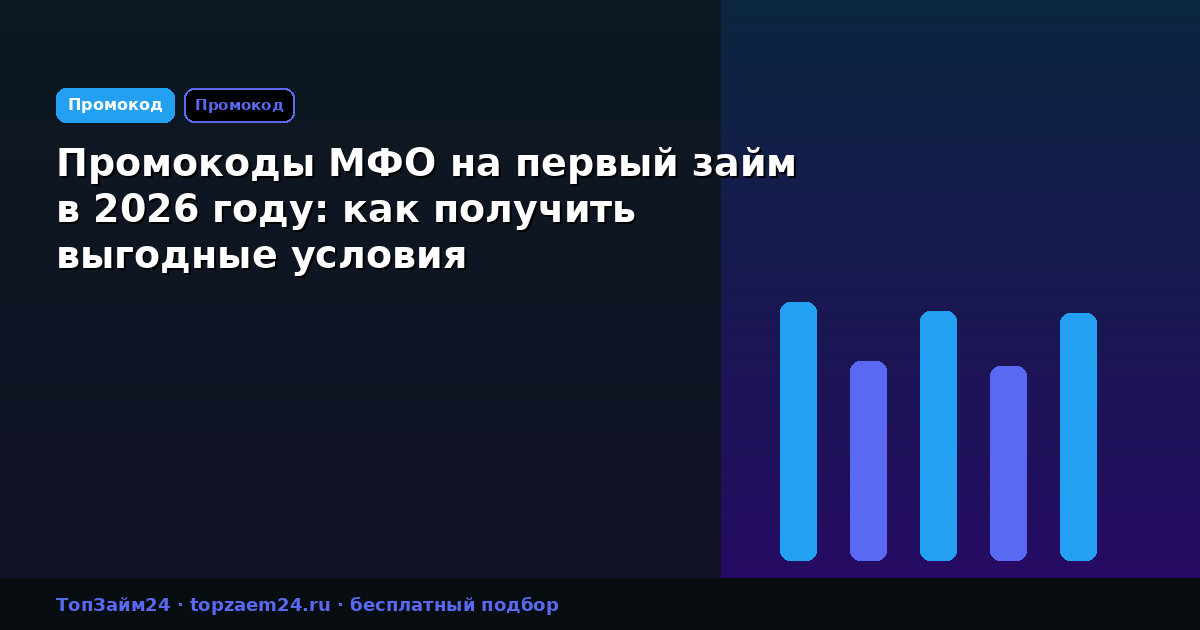 Промокоды МФО на первый займ в 2026 году: как получить выгодные условия