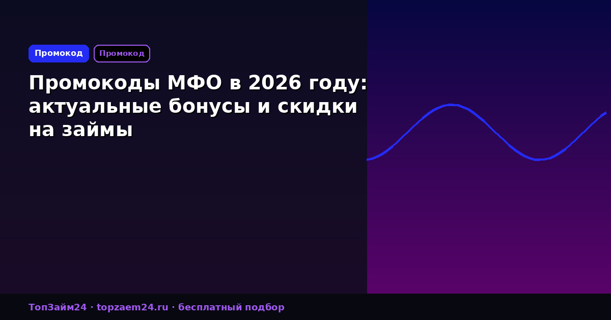 Промокоды МФО в 2026 году: актуальные бонусы и скидки на займы