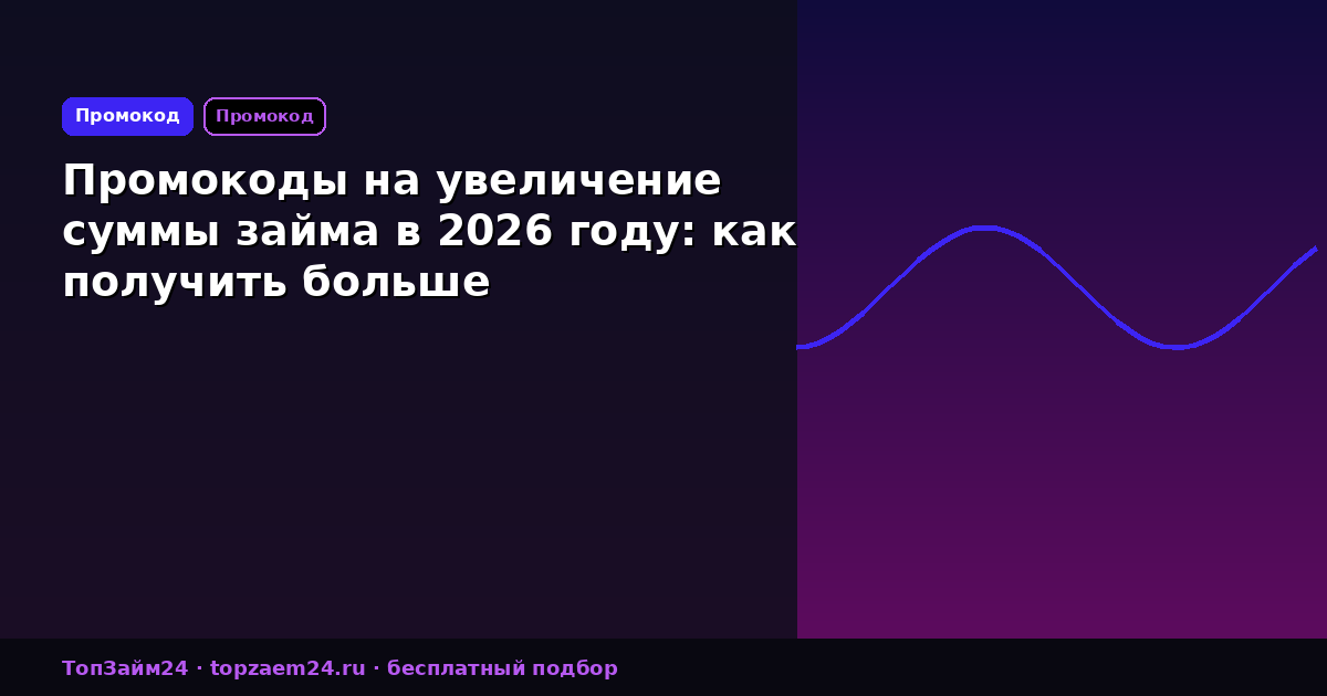 Промокоды на увеличение суммы займа в 2026 году: как получить больше