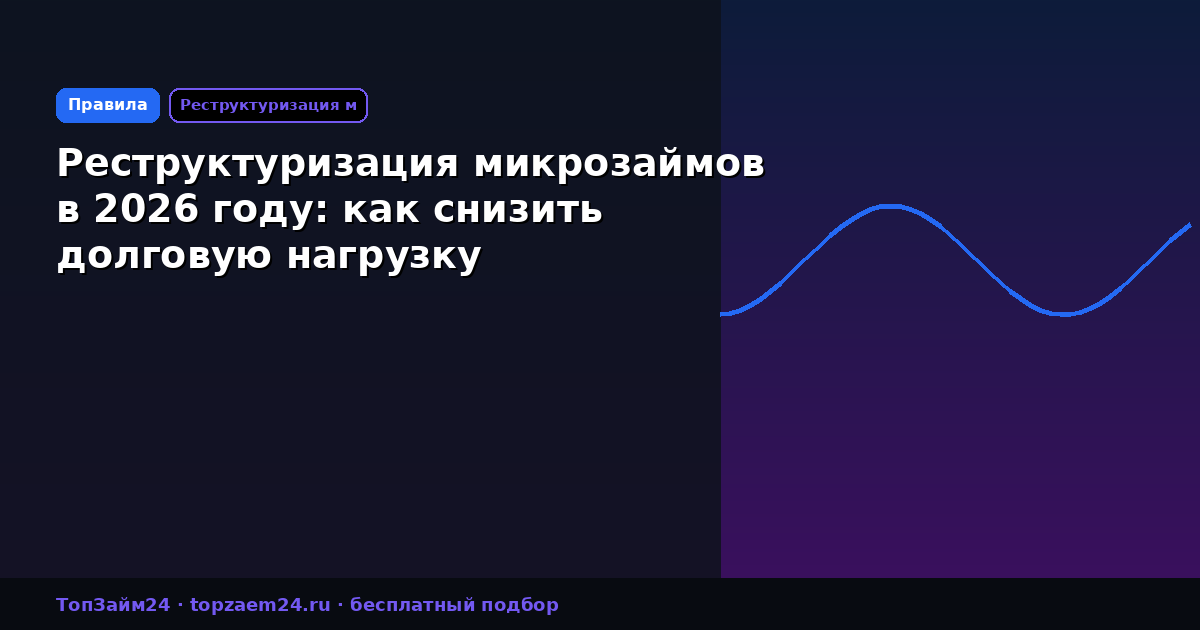 Реструктуризация микрозаймов в 2026 году: как снизить долговую нагрузку
