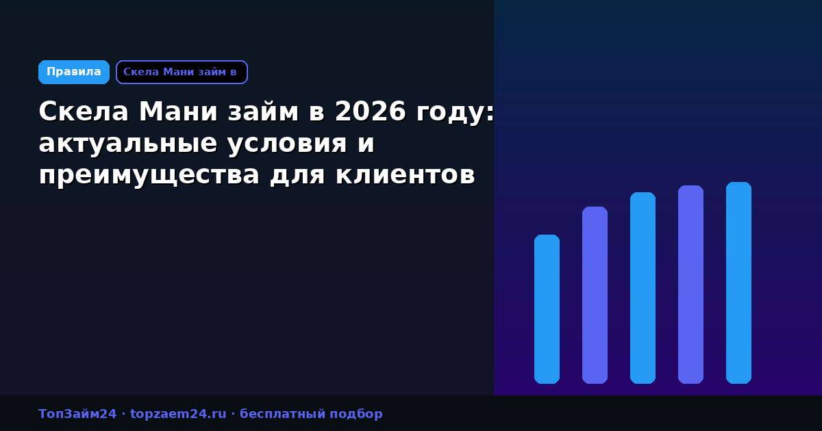 Скела Мани займ в 2026 году: актуальные условия и преимущества для клиентов