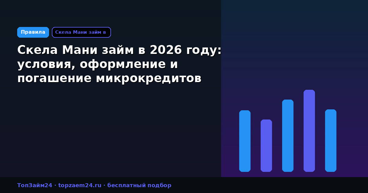 Скела Мани займ в 2026 году: условия, оформление и погашение микрокредитов