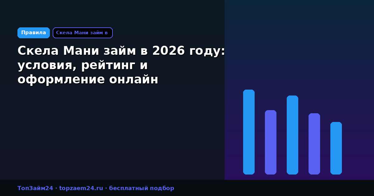 Скела Мани займ в 2026 году: условия, рейтинг и оформление онлайн