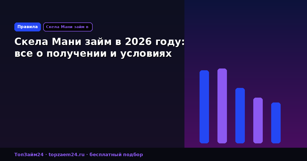 Скела Мани займ в 2026 году: все о получении и условиях