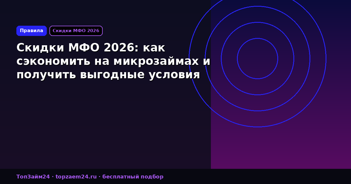 Скидки МФО 2026: как сэкономить на микрозаймах и получить выгодные условия