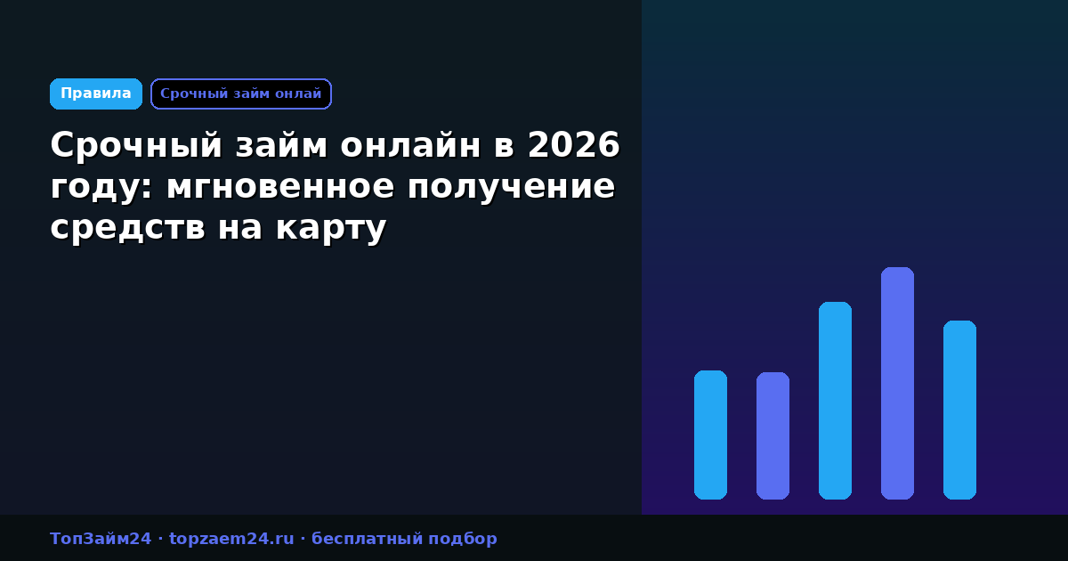 Срочный займ онлайн в 2026 году: мгновенное получение средств на карту