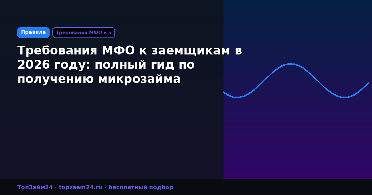 Требования МФО к заемщикам в 2026 году: полный гид по получению микрозайма