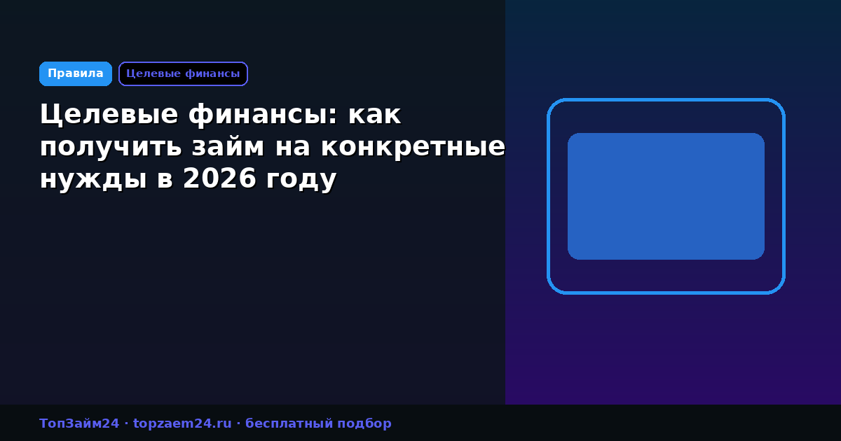 Целевые финансы: как получить займ на конкретные нужды в 2026 году