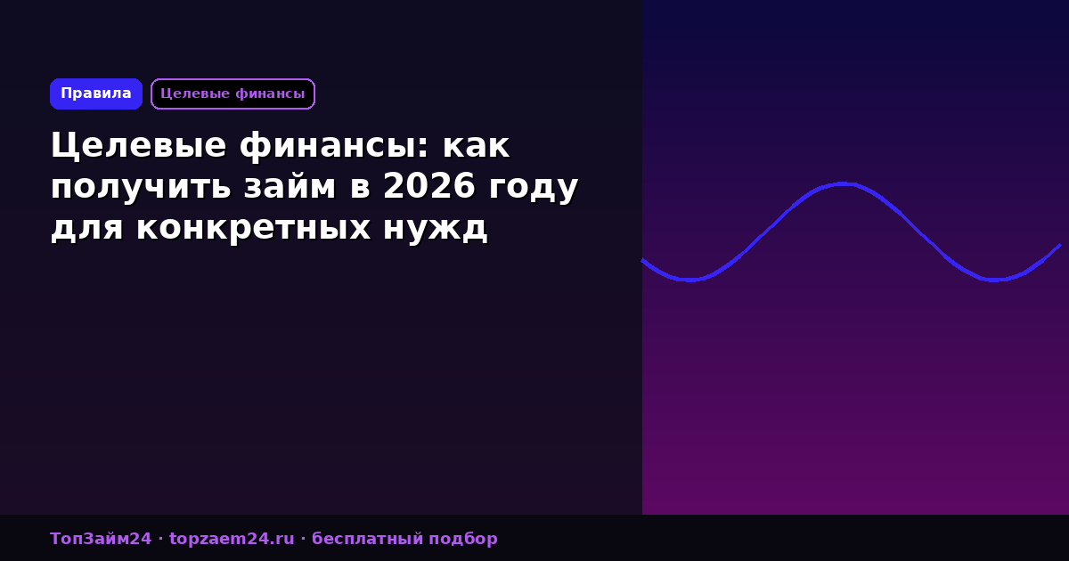 Целевые финансы: как получить займ в 2026 году для конкретных нужд