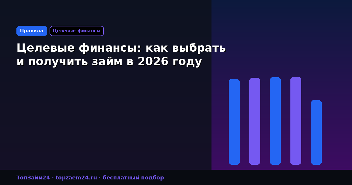 Целевые финансы: как выбрать и получить займ в 2026 году