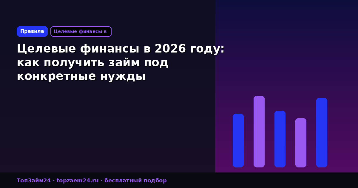 Целевые финансы в 2026 году: как получить займ под конкретные нужды