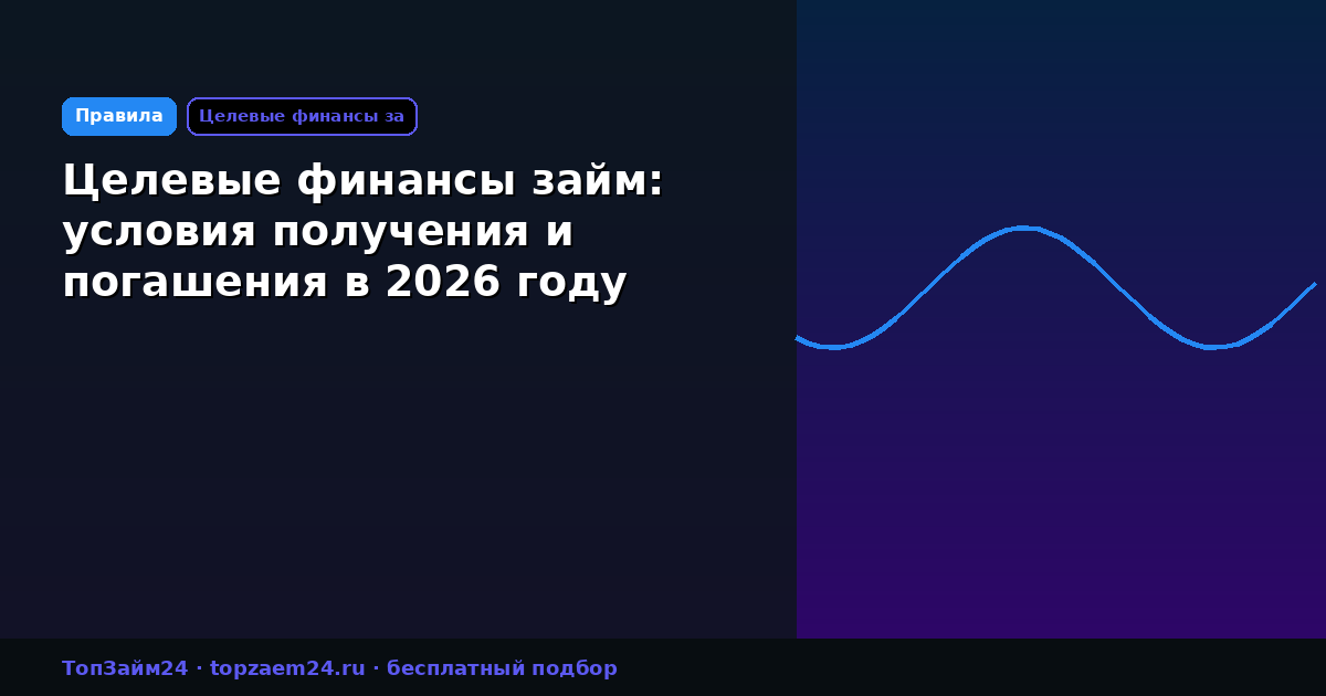 Целевые финансы займ: условия получения и погашения в 2026 году
