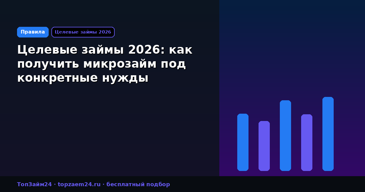 Целевые займы 2026: как получить микрозайм под конкретные нужды
