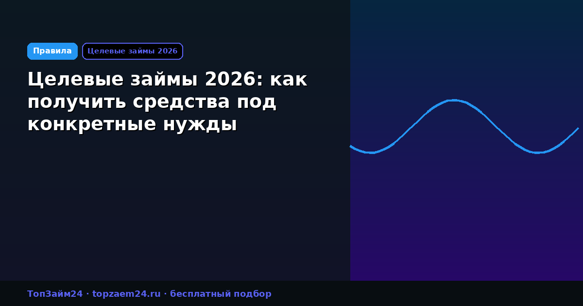 Целевые займы 2026: как получить средства под конкретные нужды