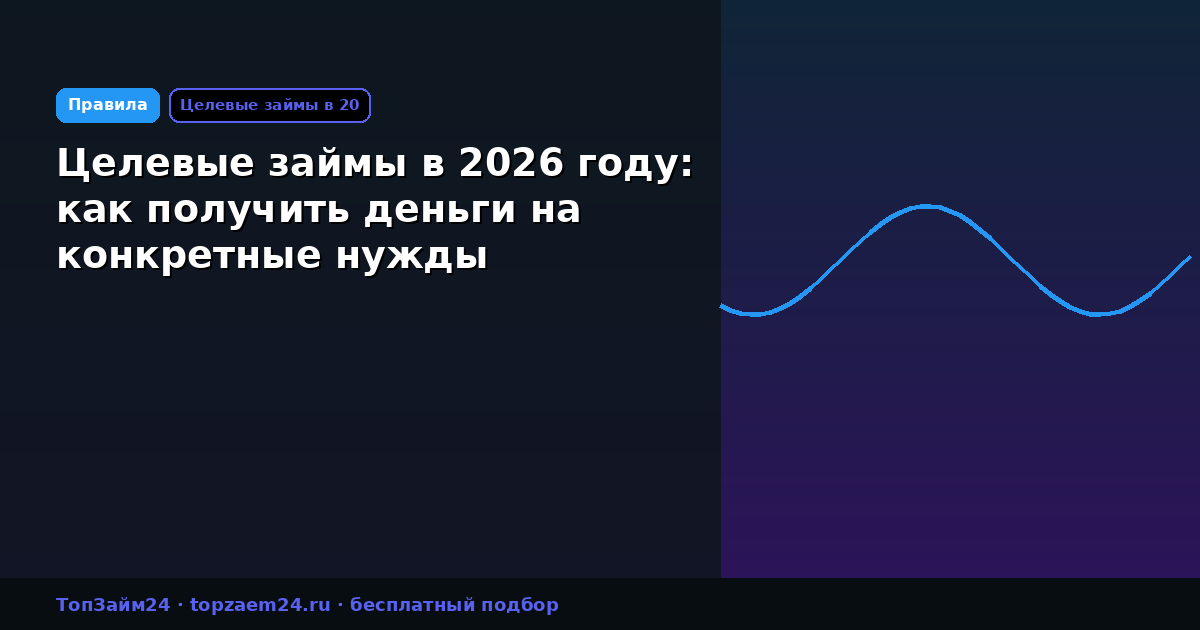 Целевые займы в 2026 году: как получить деньги на конкретные нужды