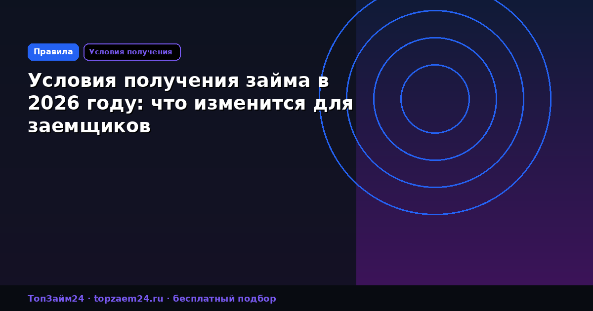 Условия получения займа в 2026 году: что изменится для заемщиков