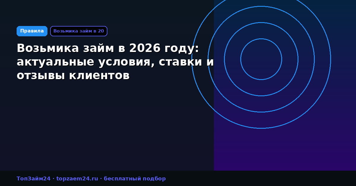 Возьмика займ в 2026 году: актуальные условия, ставки и отзывы клиентов
