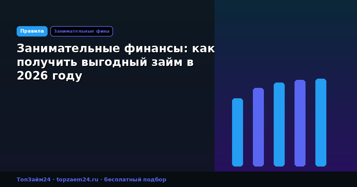 Занимательные финансы: как получить выгодный займ в 2026 году