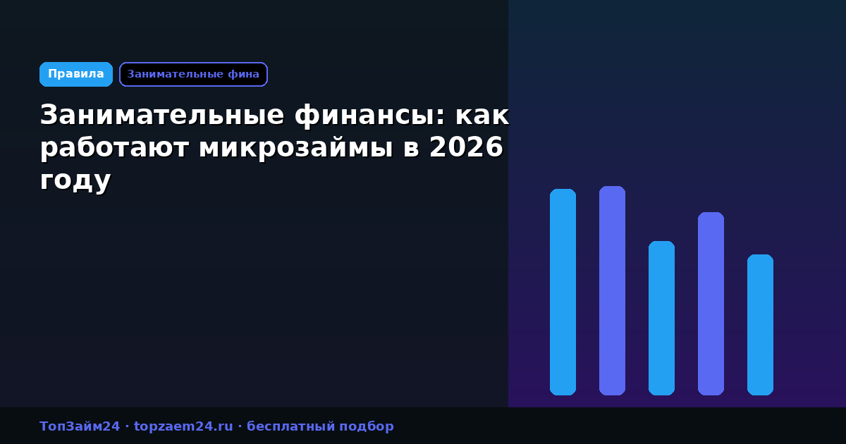 Занимательные финансы: как работают микрозаймы в 2026 году