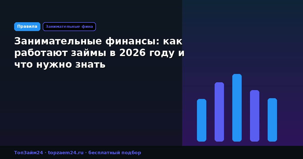 Занимательные финансы: как работают займы в 2026 году и что нужно знать