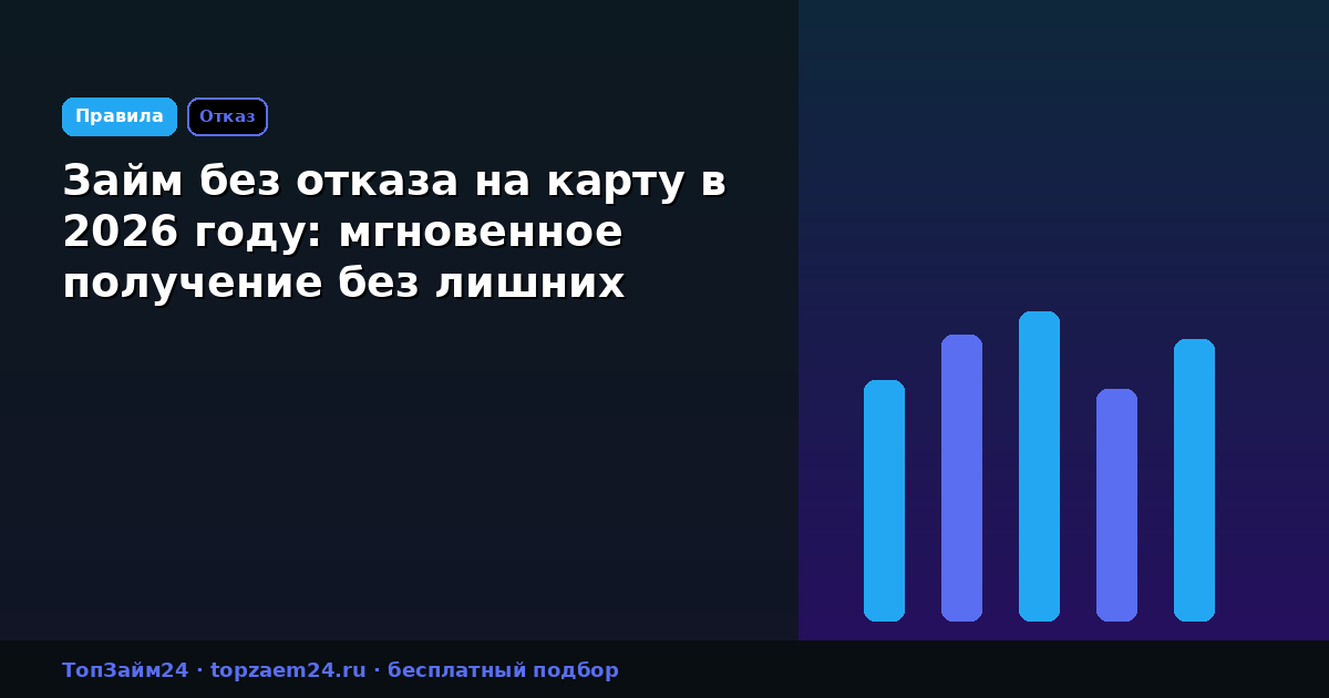 Займ без отказа на карту в 2026 году: мгновенное получение без лишних проверок