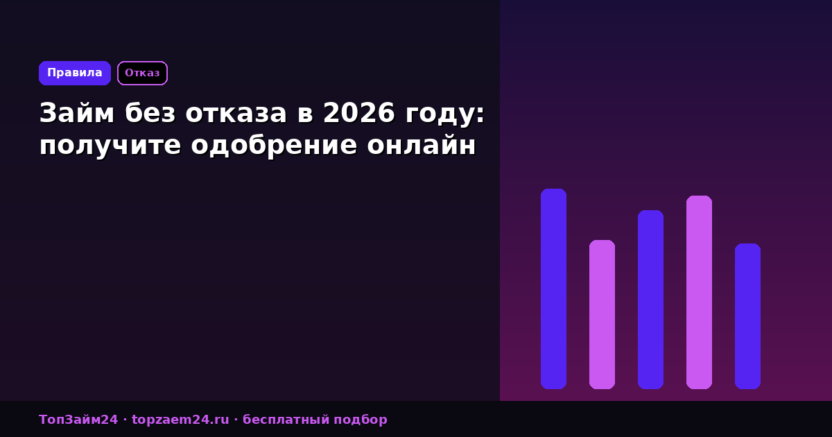 Займ без отказа в 2026 году: получите одобрение онлайн