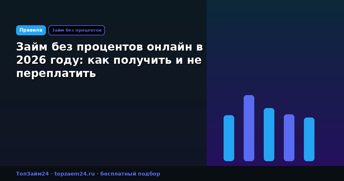 Займ без процентов онлайн в 2026 году: как получить и не переплатить
