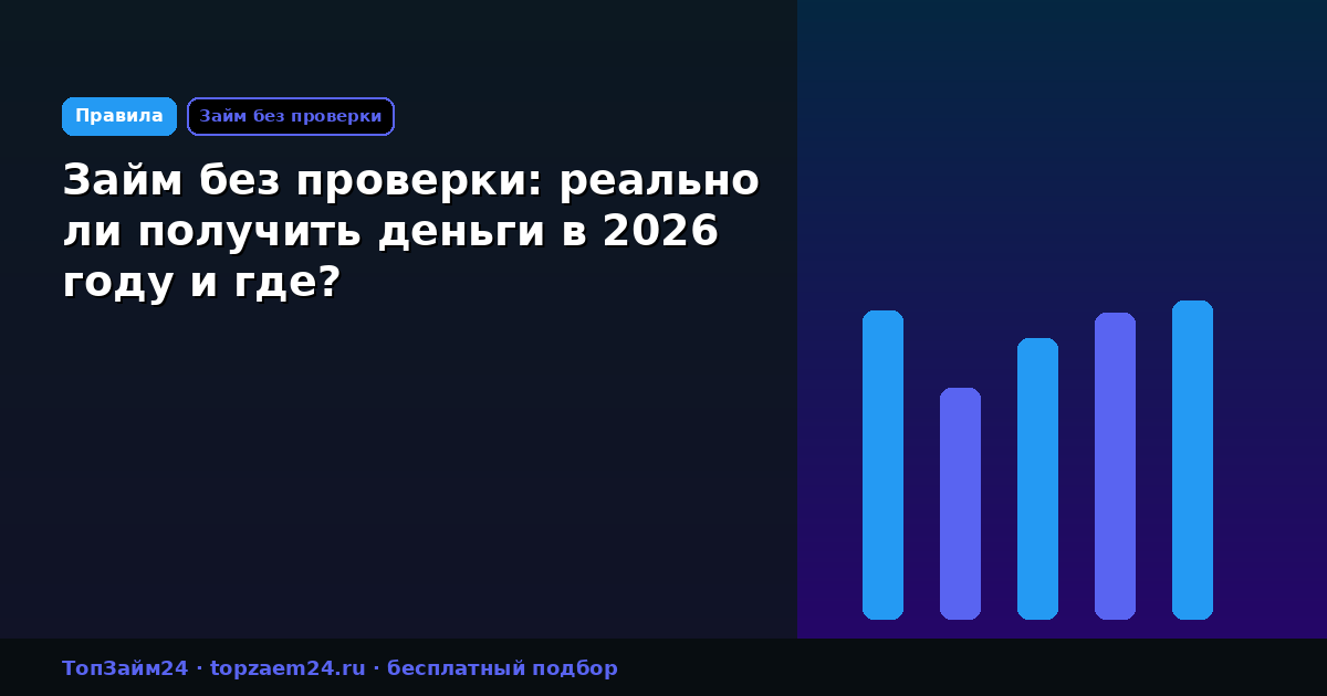 Займ без проверки: реально ли получить деньги в 2026 году и где?