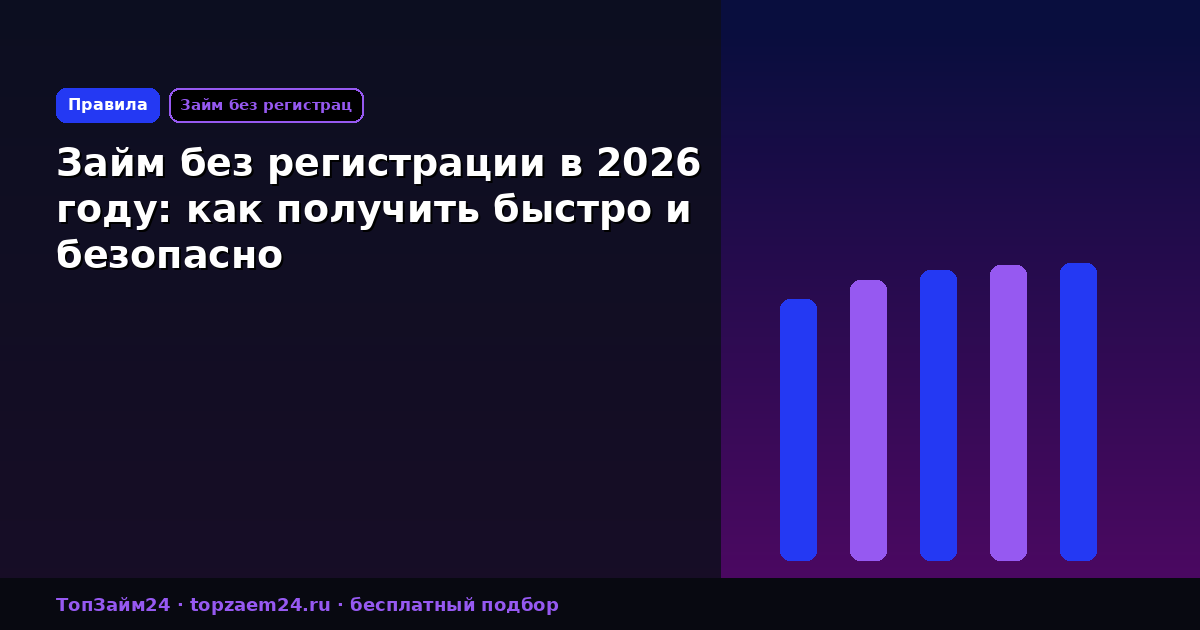 Займ без регистрации в 2026 году: как получить быстро и безопасно