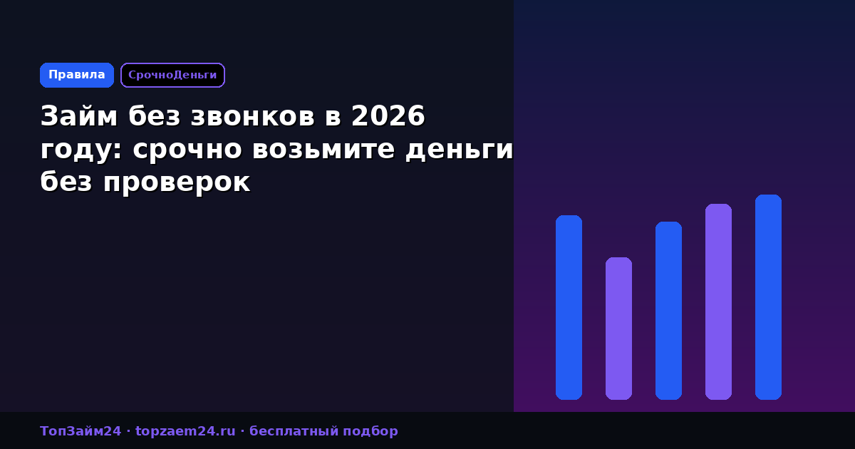 Займ без звонков в 2026 году: срочно возьмите деньги без проверок