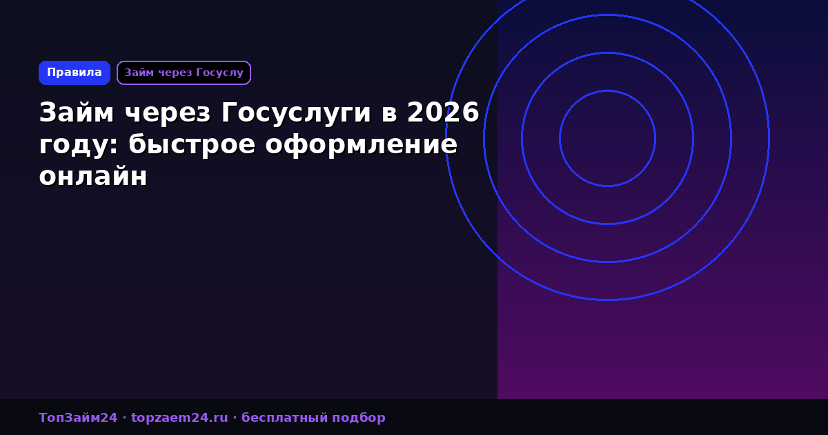 Займ через Госуслуги в 2026 году: быстрое оформление онлайн