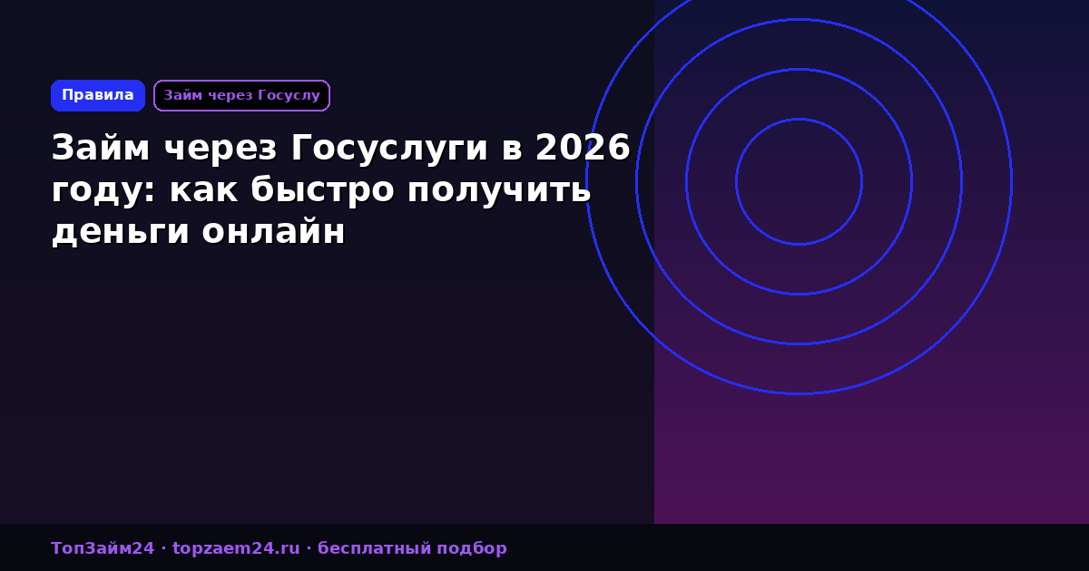 Займ через Госуслуги в 2026 году: как быстро получить деньги онлайн