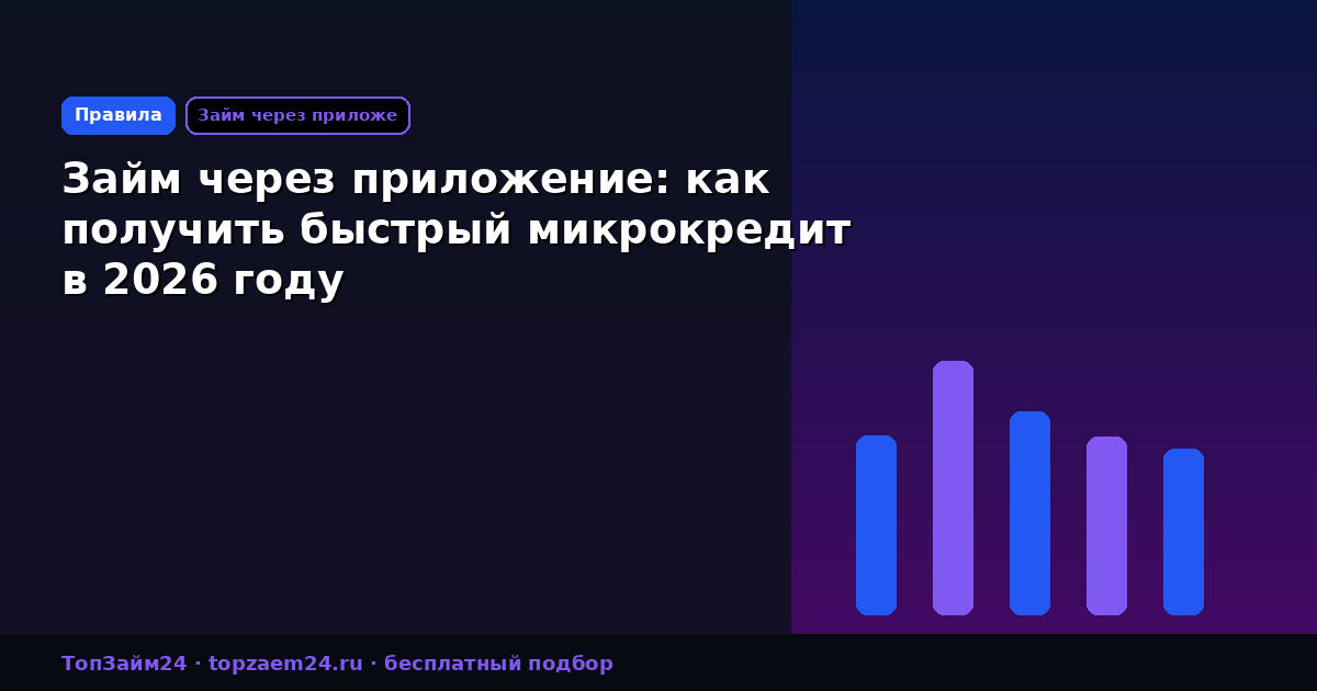 Займ через приложение: как получить быстрый микрокредит в 2026 году