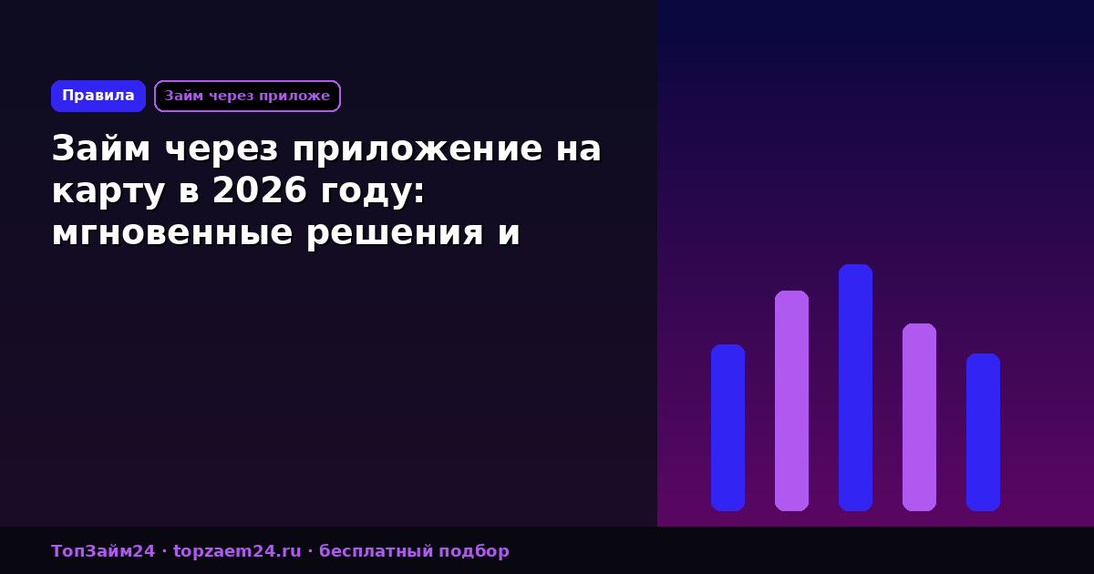 Займ через приложение на карту в 2026 году: мгновенные решения и актуальные предложения