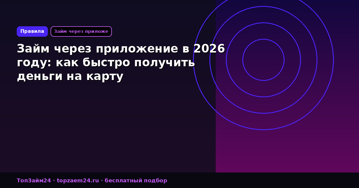 Займ через приложение в 2026 году: как быстро получить деньги на карту