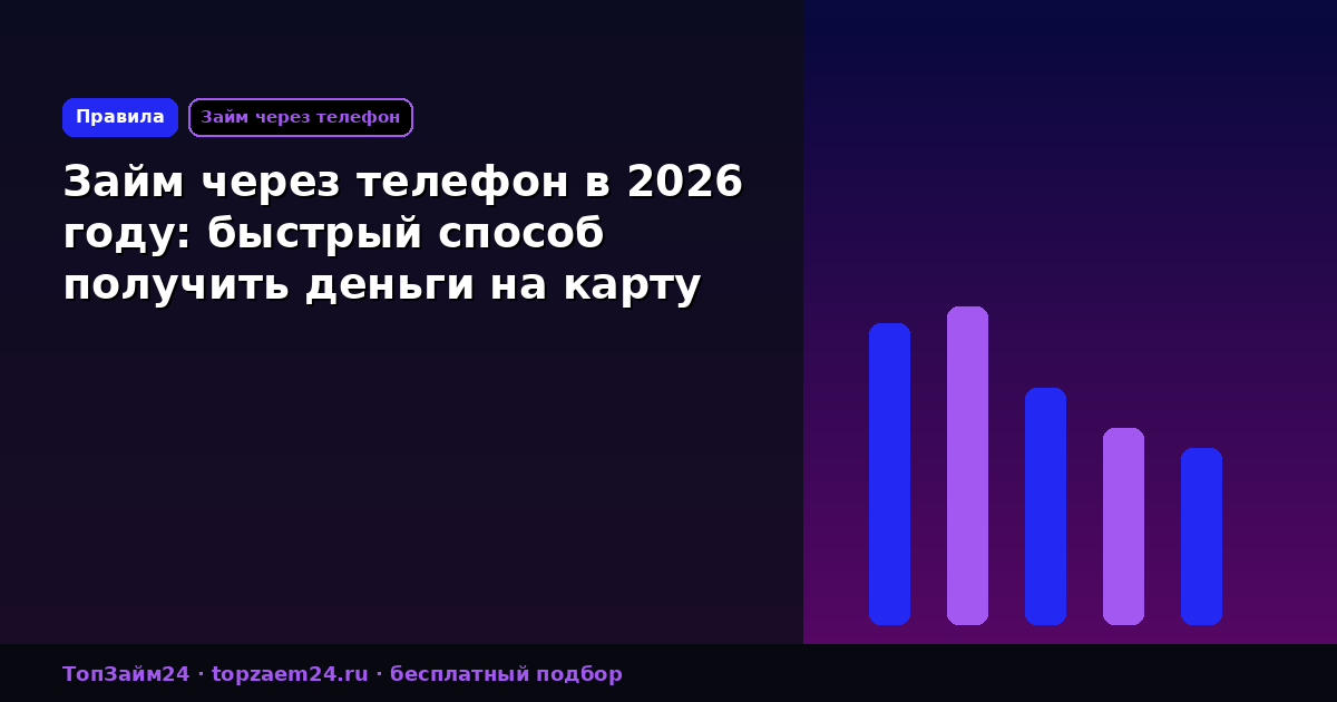 Займ через телефон в 2026 году: быстрый способ получить деньги на карту