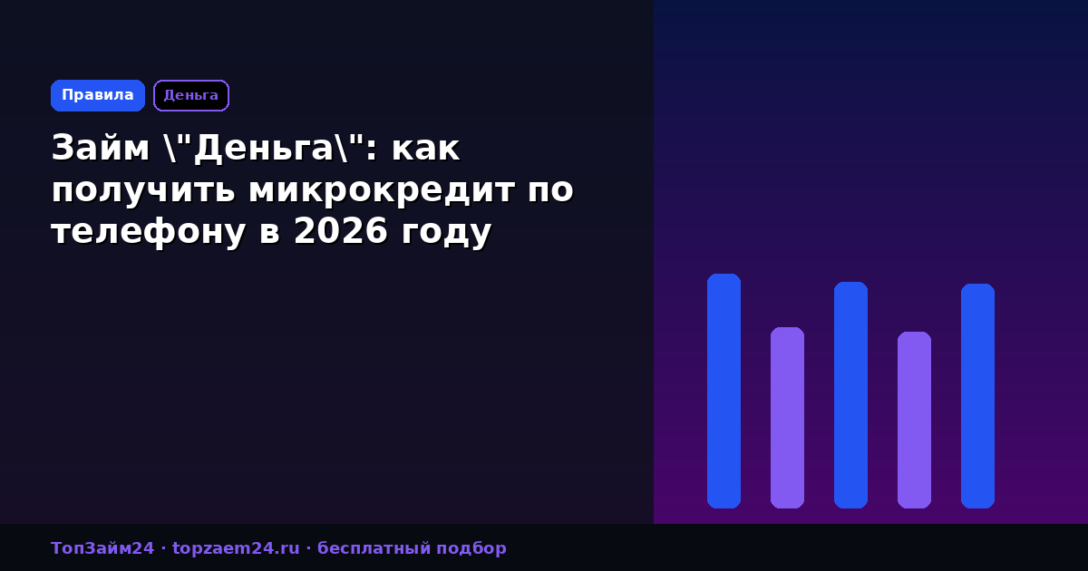 Займ "Деньга": как получить микрокредит по телефону в 2026 году
