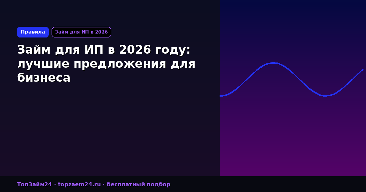 Займ для ИП в 2026 году: лучшие предложения для бизнеса