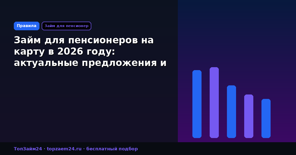 Займ для пенсионеров на карту в 2026 году: актуальные предложения и условия