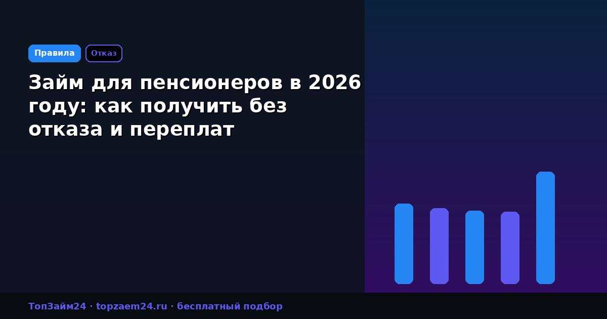 Займ для пенсионеров в 2026 году: как получить без отказа и переплат