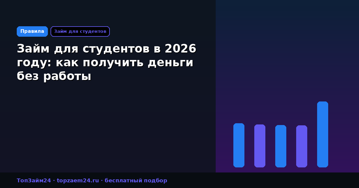 Займ для студентов в 2026 году: как получить деньги без работы