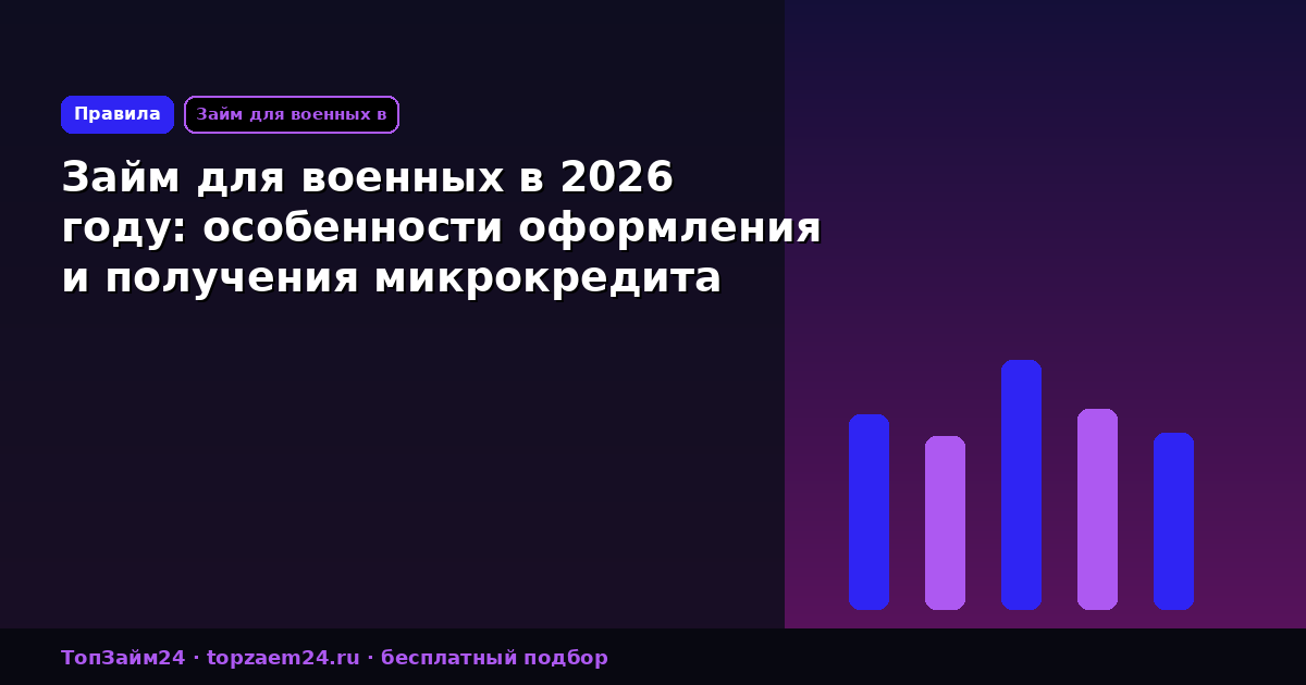 Займ для военных в 2026 году: особенности оформления и получения микрокредита