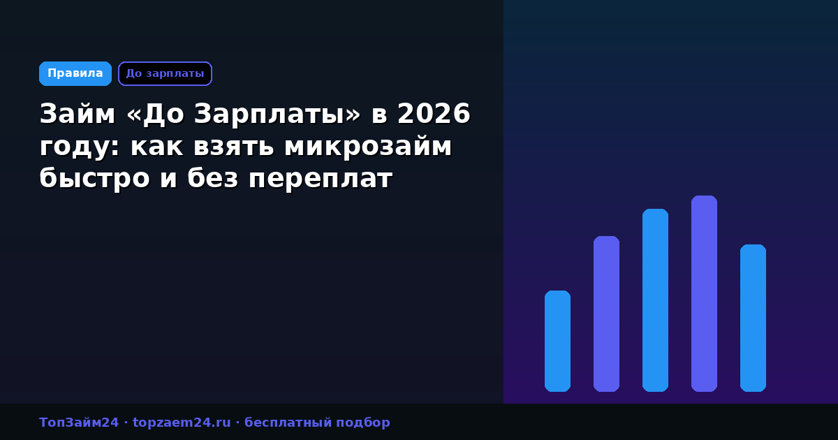 Займ «До Зарплаты» в 2026 году: как взять микрозайм быстро и без переплат