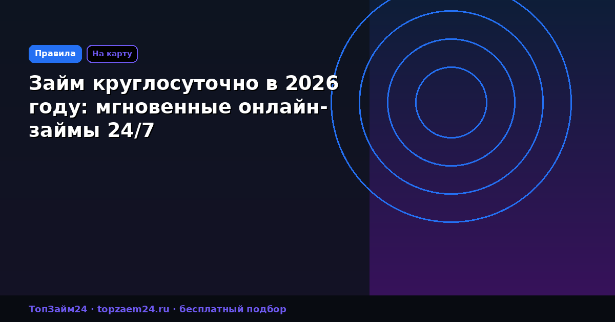 Займ круглосуточно в 2026 году: мгновенные онлайн-займы 24/7