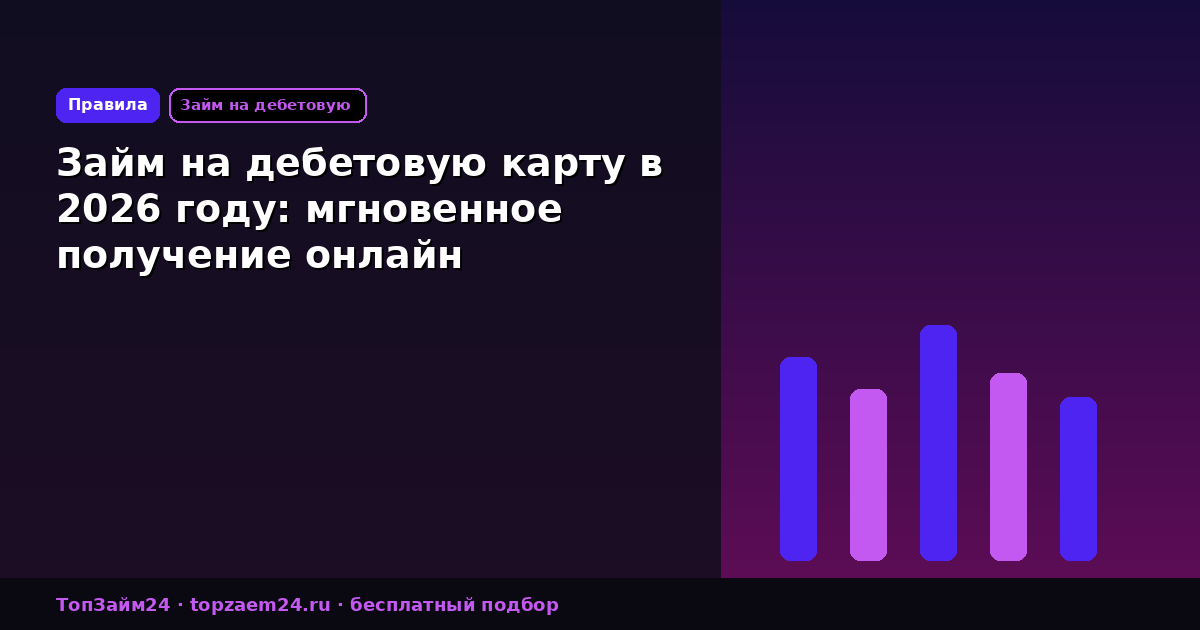 Займ на дебетовую карту в 2026 году: мгновенное получение онлайн