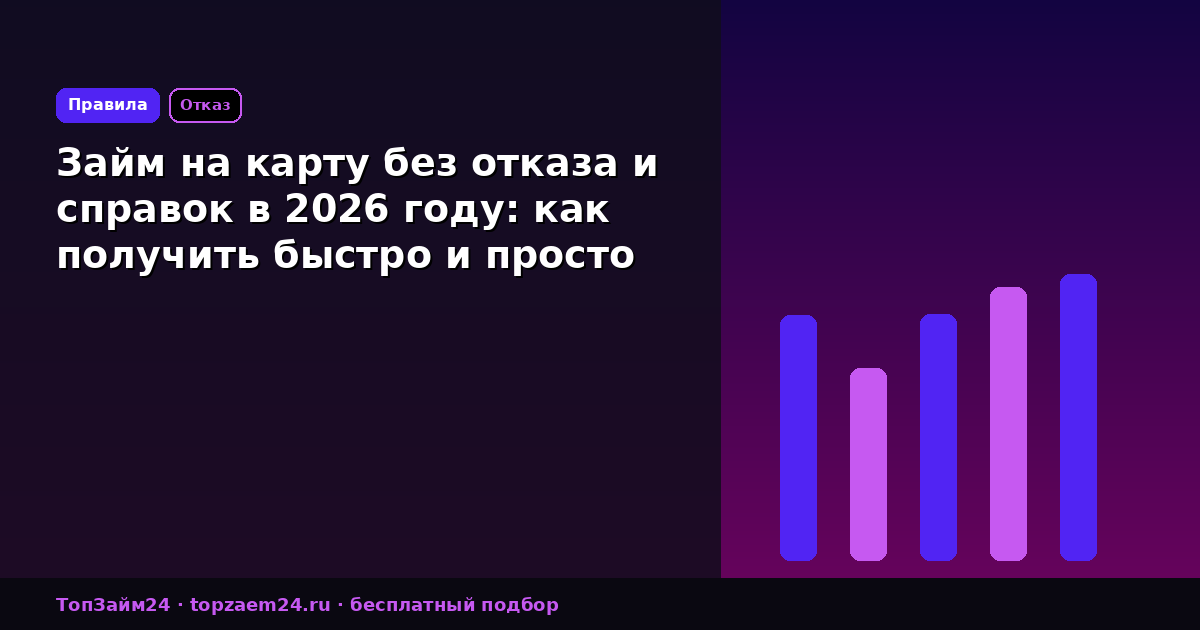 Займ на карту без отказа и справок в 2026 году: как получить быстро и просто