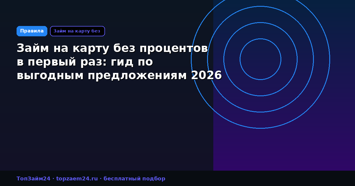Займ на карту без процентов в первый раз: гид по выгодным предложениям 2026