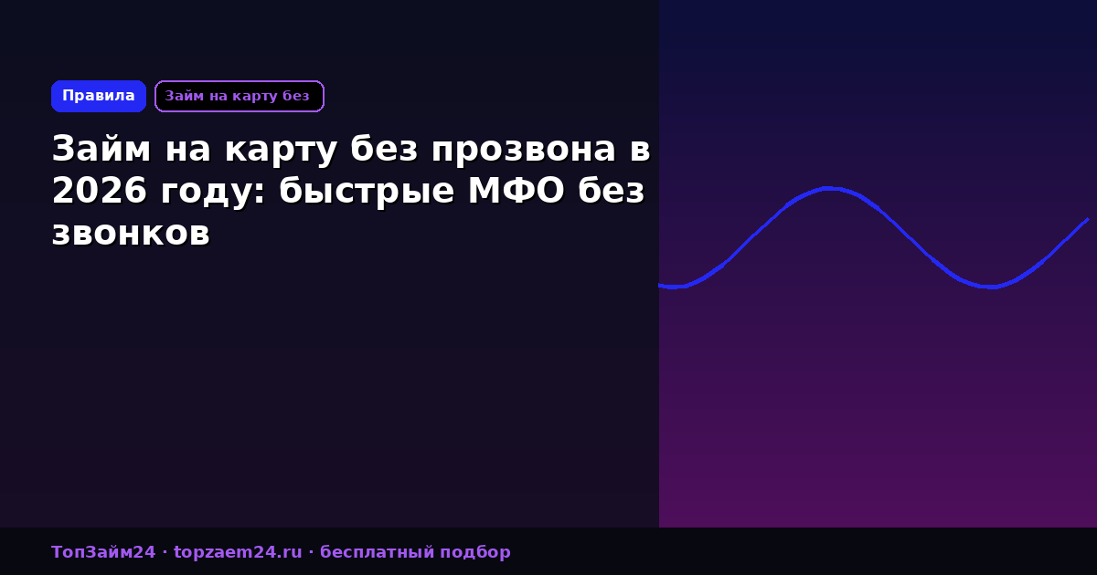 Займ на карту без прозвона в 2026 году: быстрые МФО без звонков