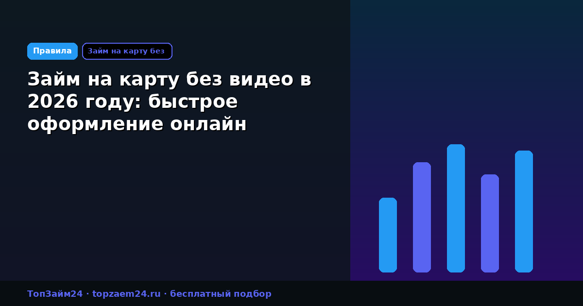 Займ на карту без видео в 2026 году: быстрое оформление онлайн