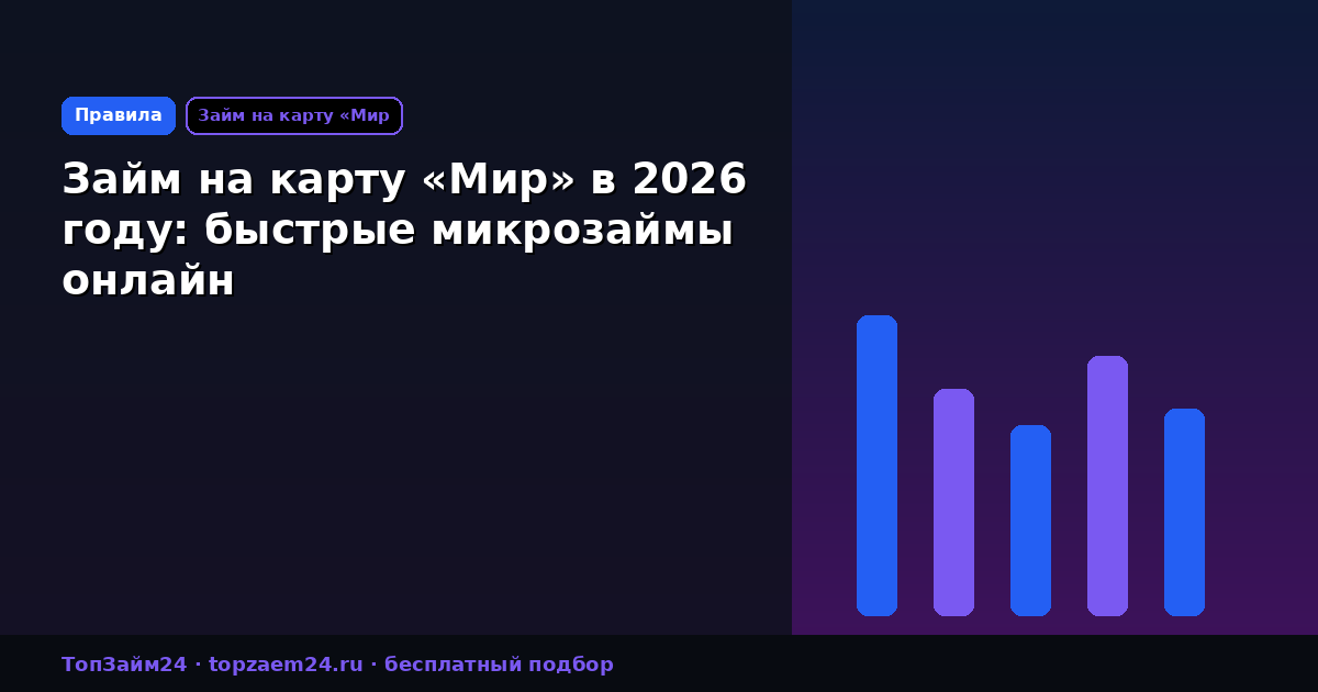 Займ на карту «Мир» в 2026 году: быстрые микрозаймы онлайн